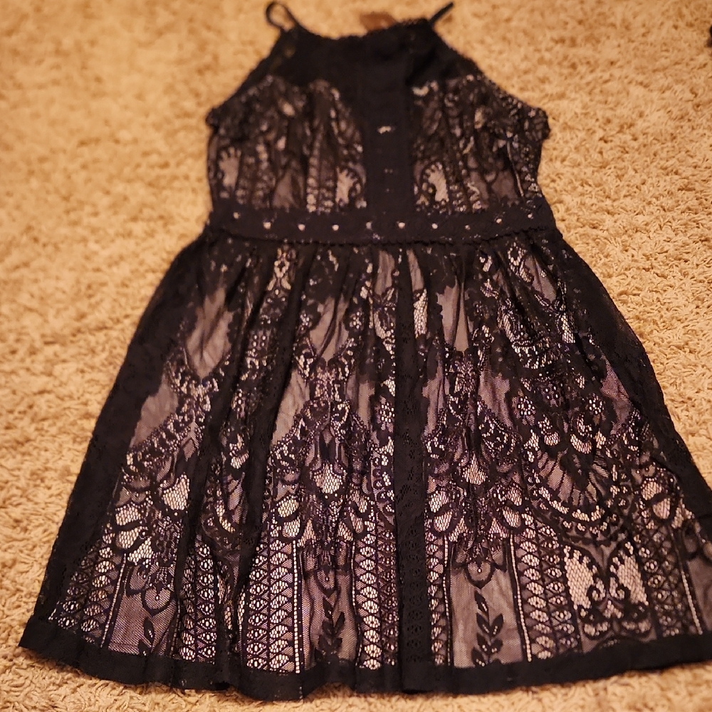 NWT Francesca's Collections Black Lace Dress Size Small